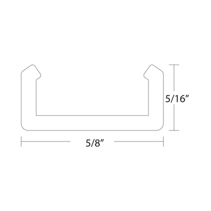 InvisiLED 5FT Surface Mounted Clear Channel - line drawing.