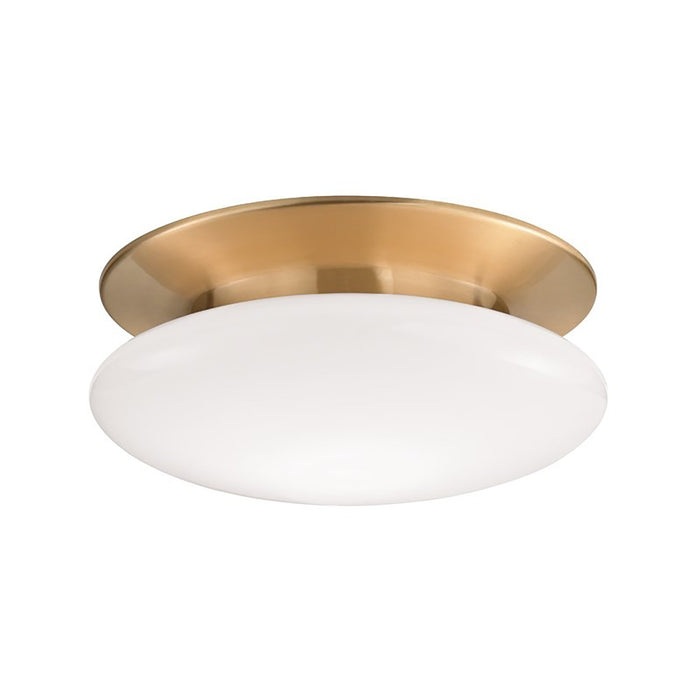 Irvington LED Flush Mount Ceiling Light in Medium/Satin Brass.