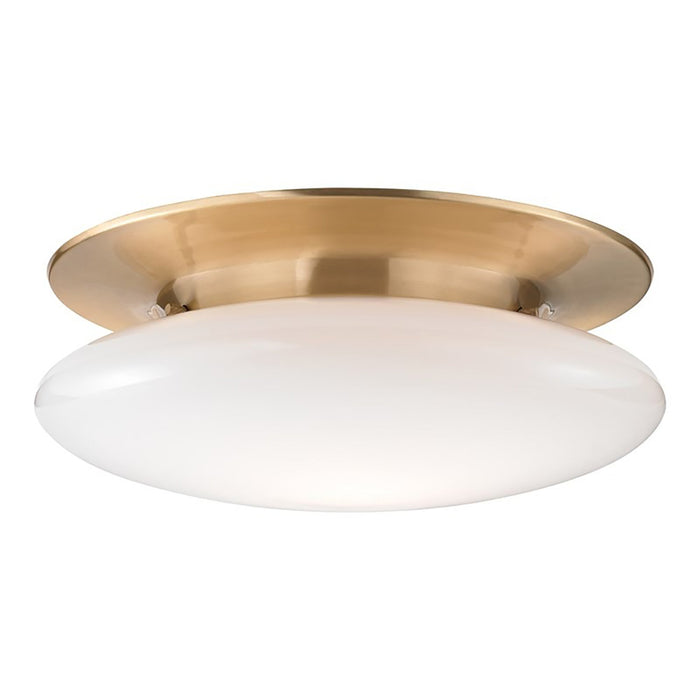 Irvington LED Flush Mount Ceiling Light in Large/Satin Brass.
