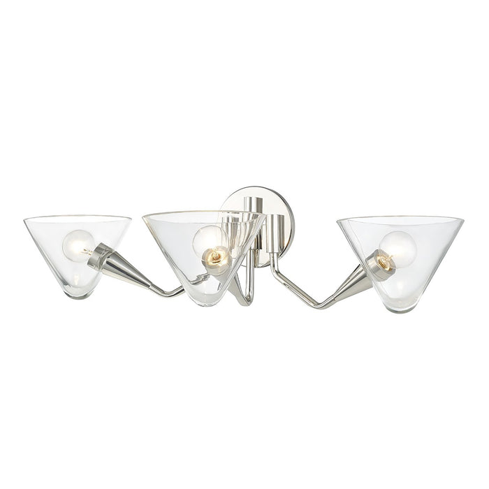 Isabella Wall Light in Polished Nickel (3-Light).