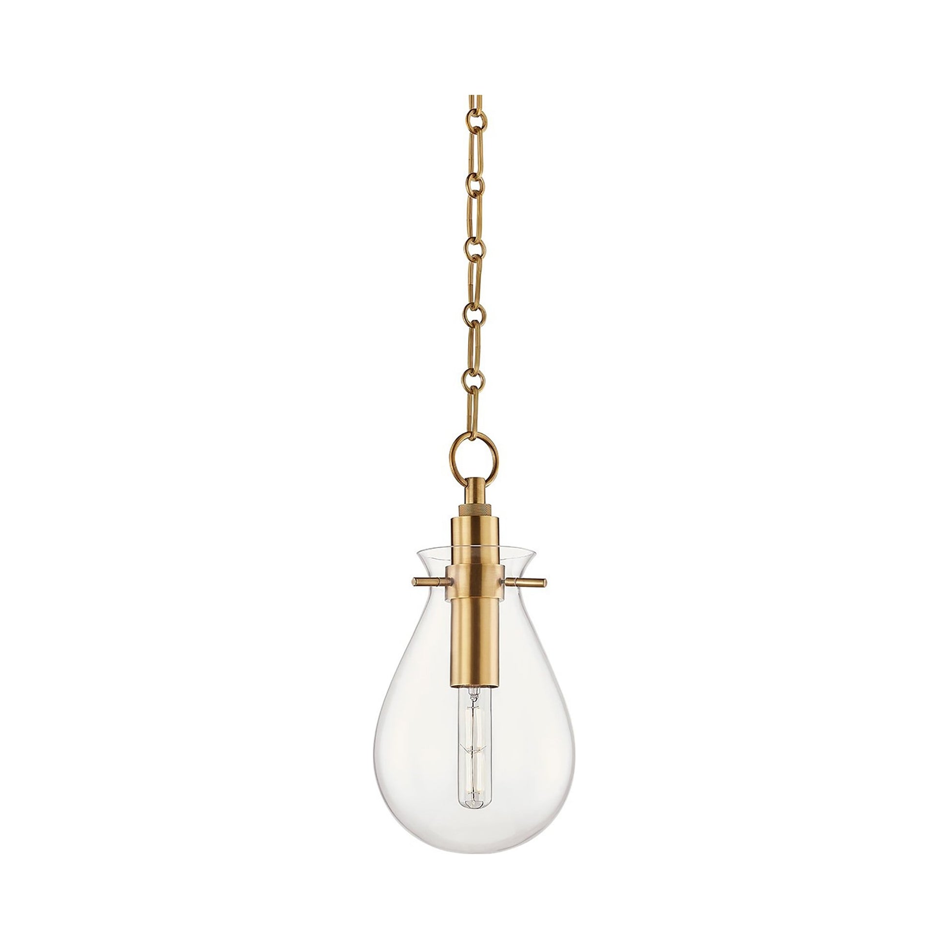 Ivy LED Pendant Light in Small/Aged Brass.