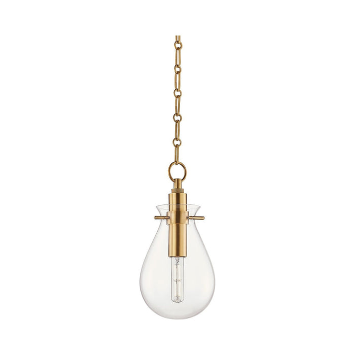 Ivy LED Pendant Light in Small/Aged Brass.