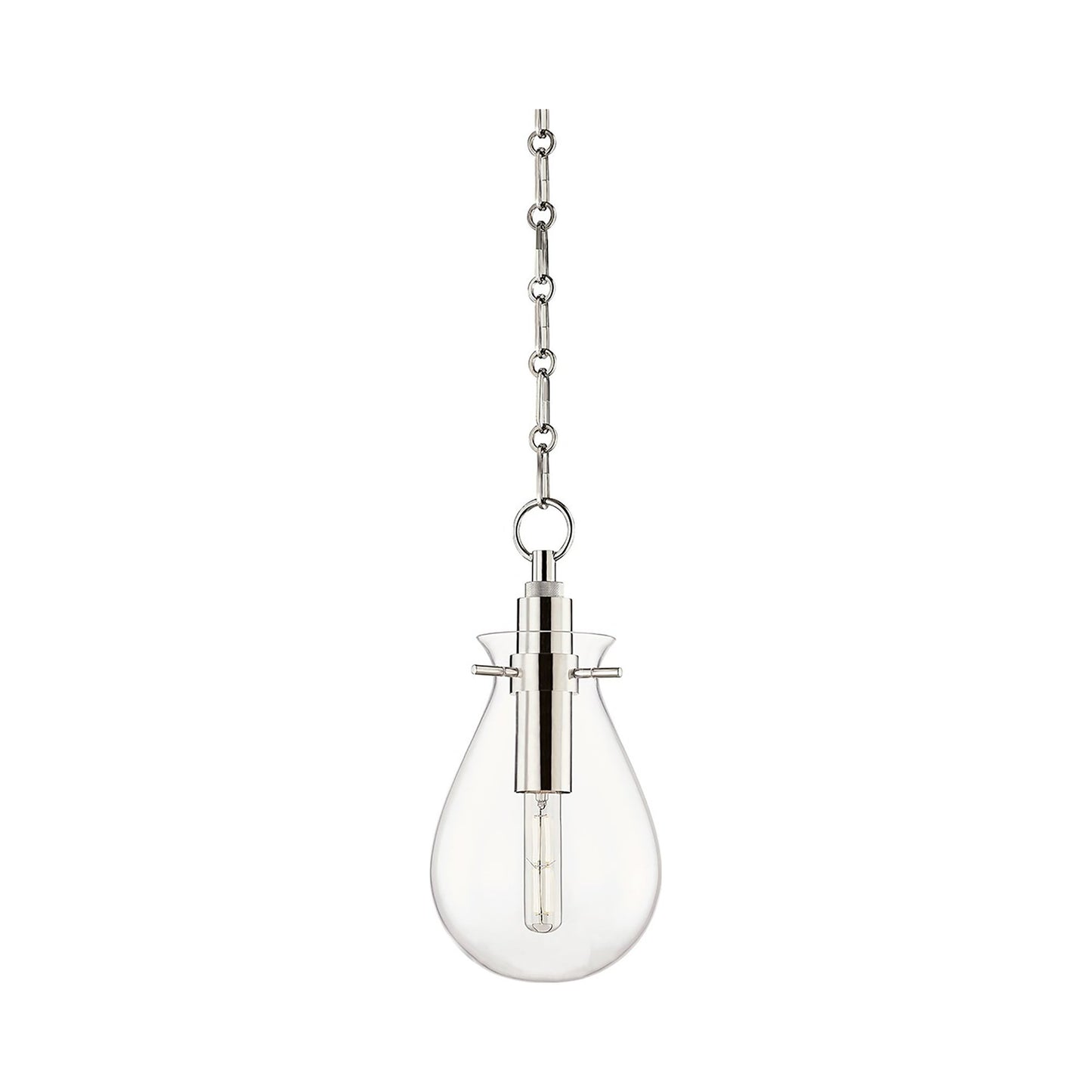 Ivy LED Pendant Light in Small/Polished Nickel.