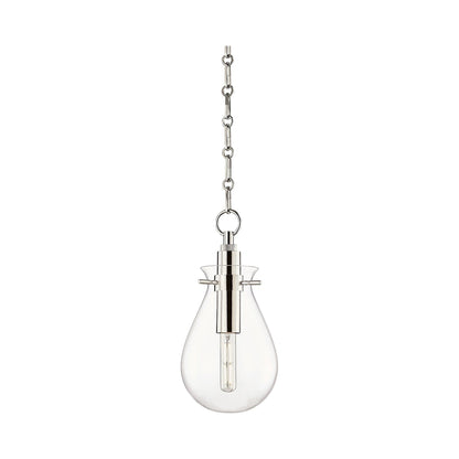 Ivy LED Pendant Light in Small/Polished Nickel.