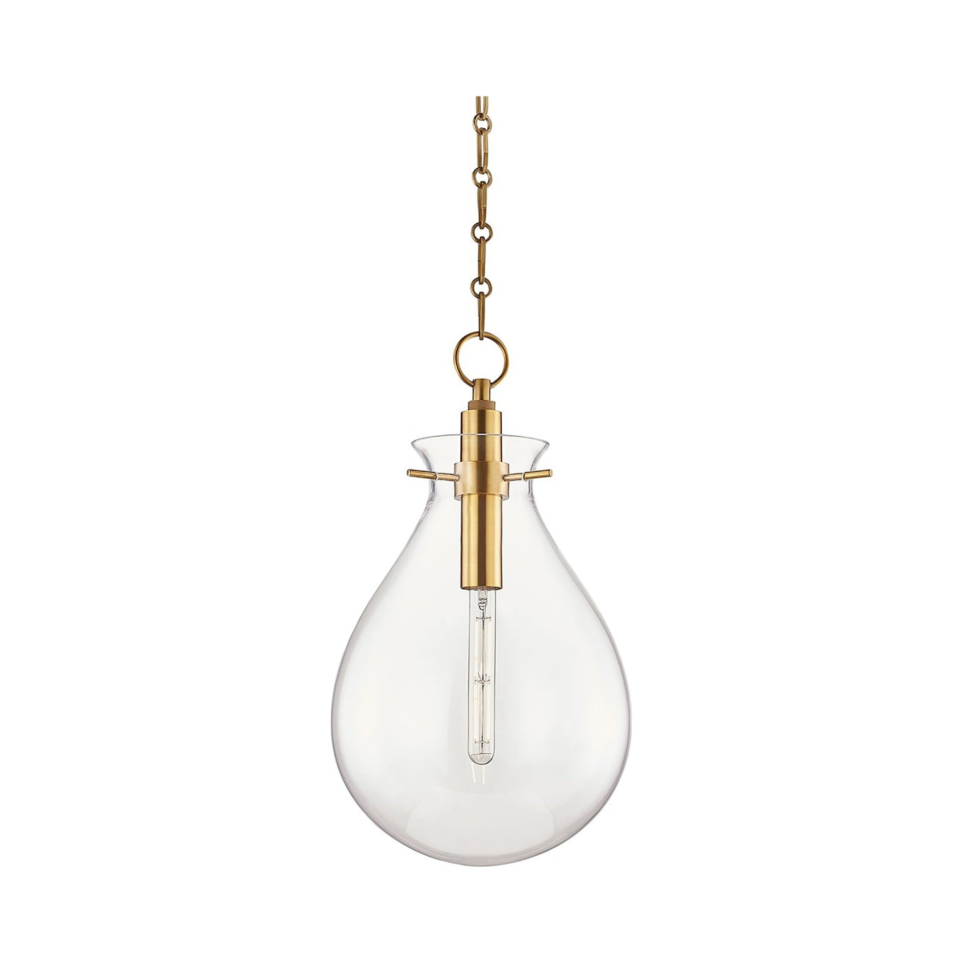 Ivy LED Pendant Light in Aged Brass.