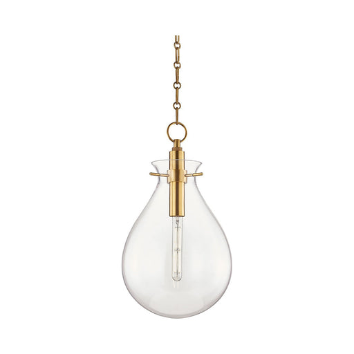 Ivy LED Pendant Light in Aged Brass.