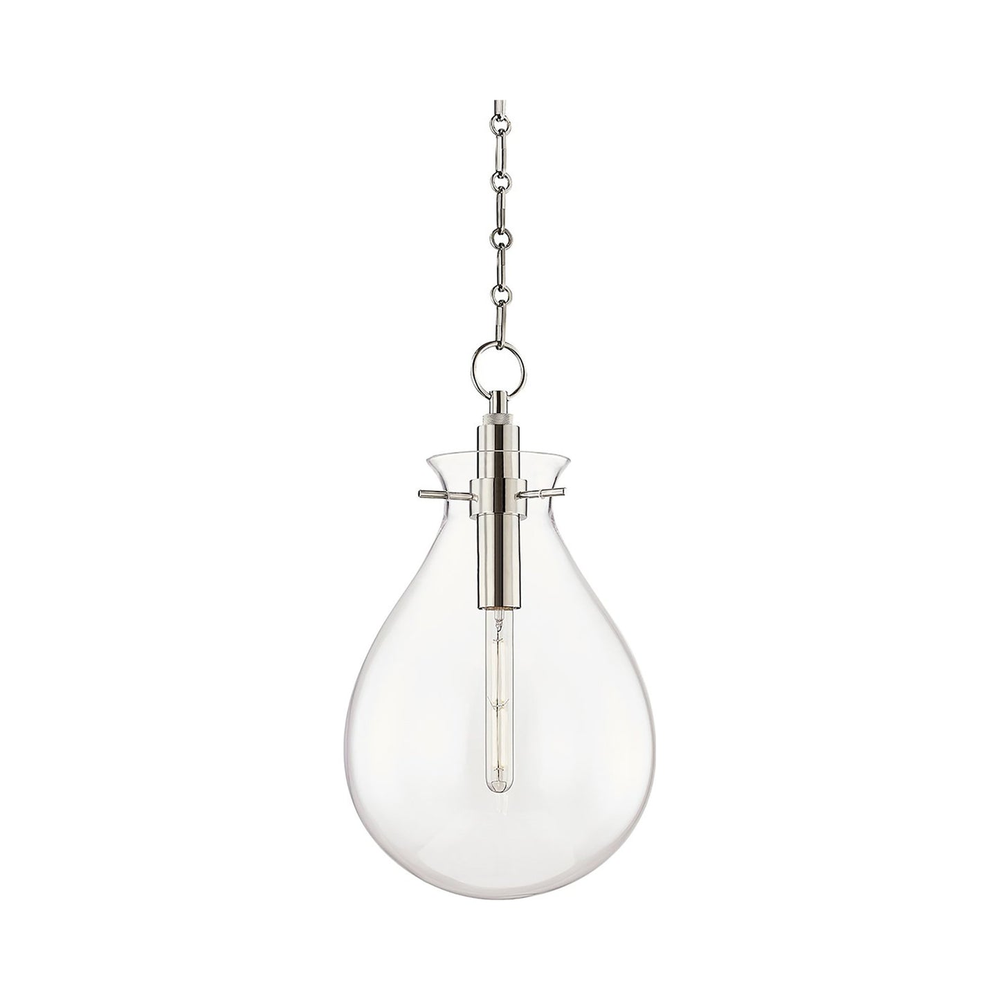 Ivy LED Pendant Light in Medium/Polished Nickel.