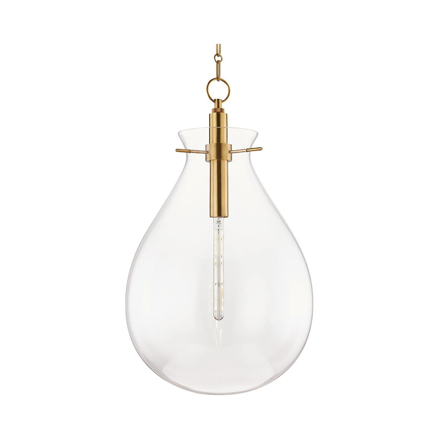 Ivy LED Pendant Light in Large/Aged Brass.