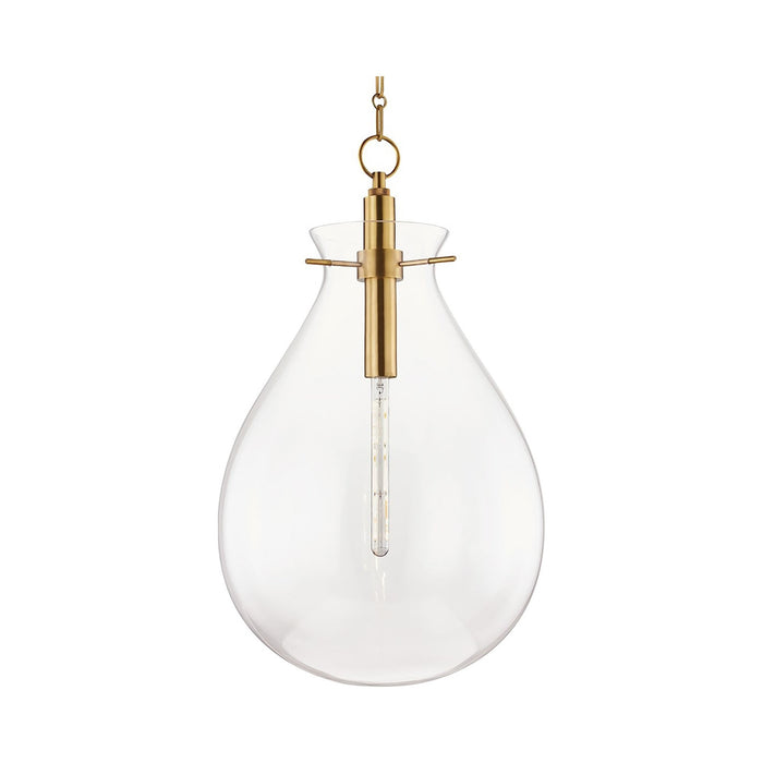 Ivy LED Pendant Light in Large/Aged Brass.