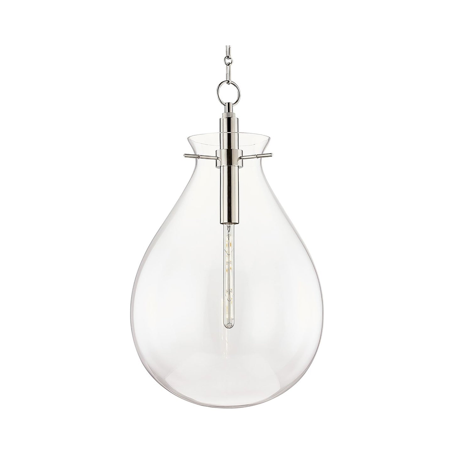 Ivy LED Pendant Light in Large/Polished Nickel.