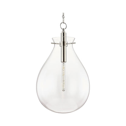 Ivy LED Pendant Light in Large/Polished Nickel.