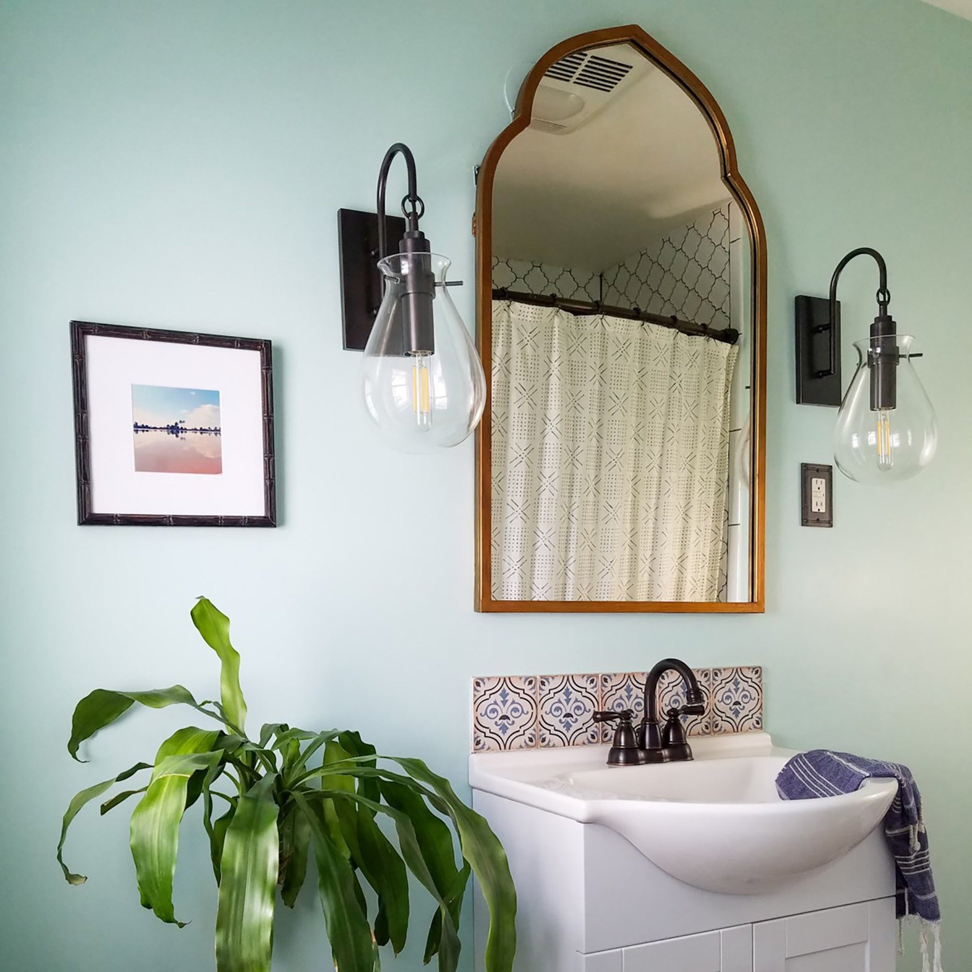 Ivy LED Wall Light in bathroom.