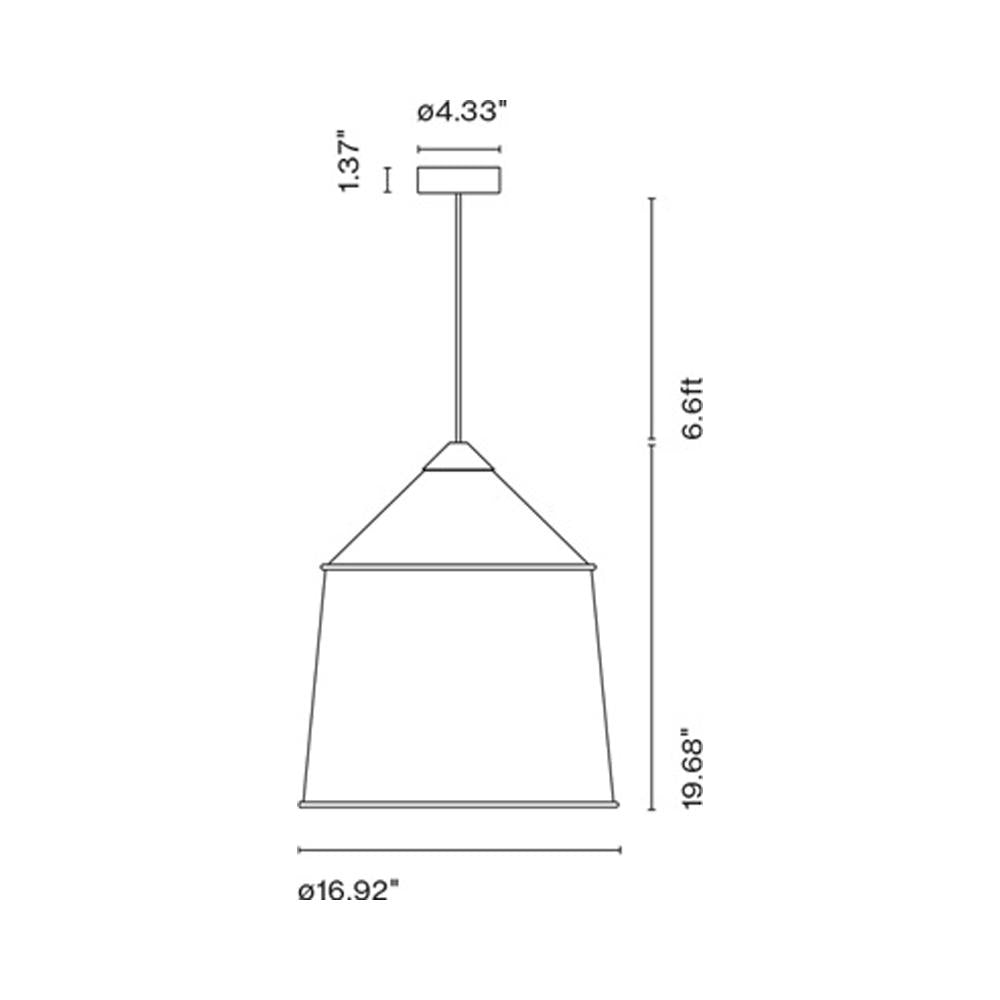 Jaima Pendant Light - line drawing.