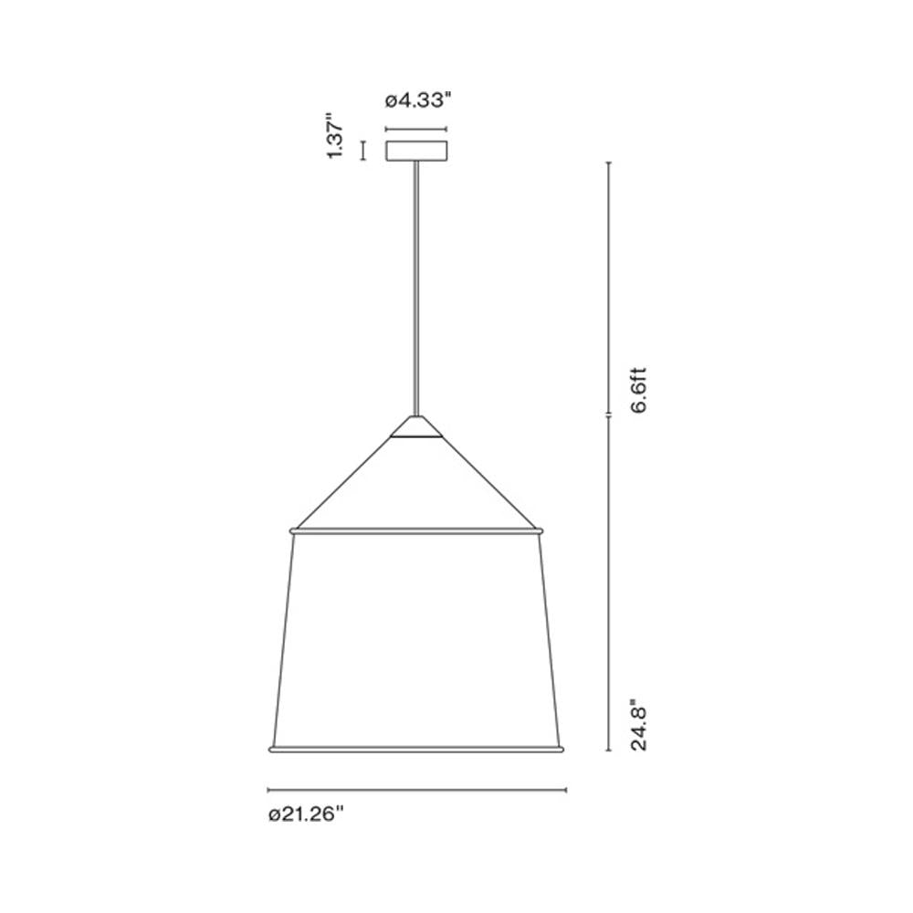 Jaima Pendant Light - line drawing.