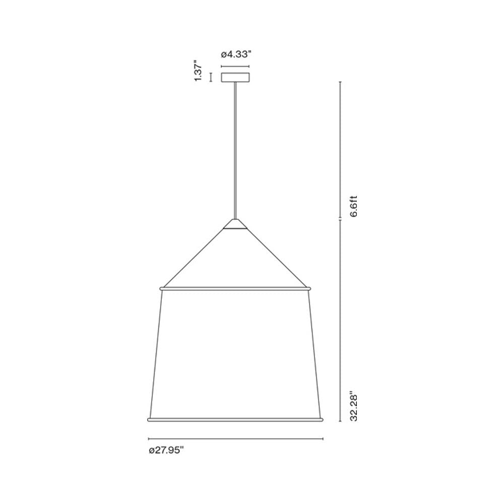 Jaima Pendant Light - line drawing.