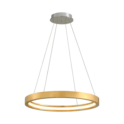 Jasmine LED Pendant Light in Gold Leaf/Round/Small.