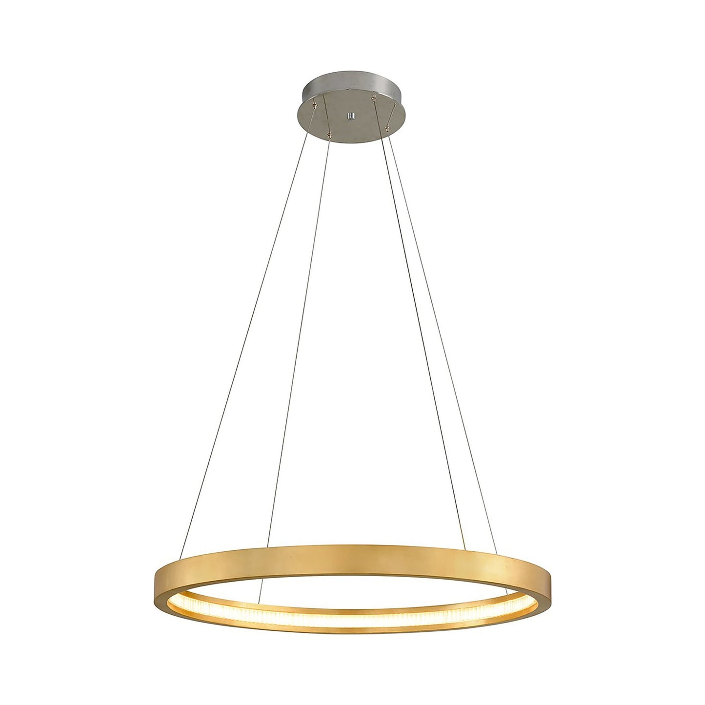 Jasmine LED Pendant Light in Gold Leaf/Round/Medium.