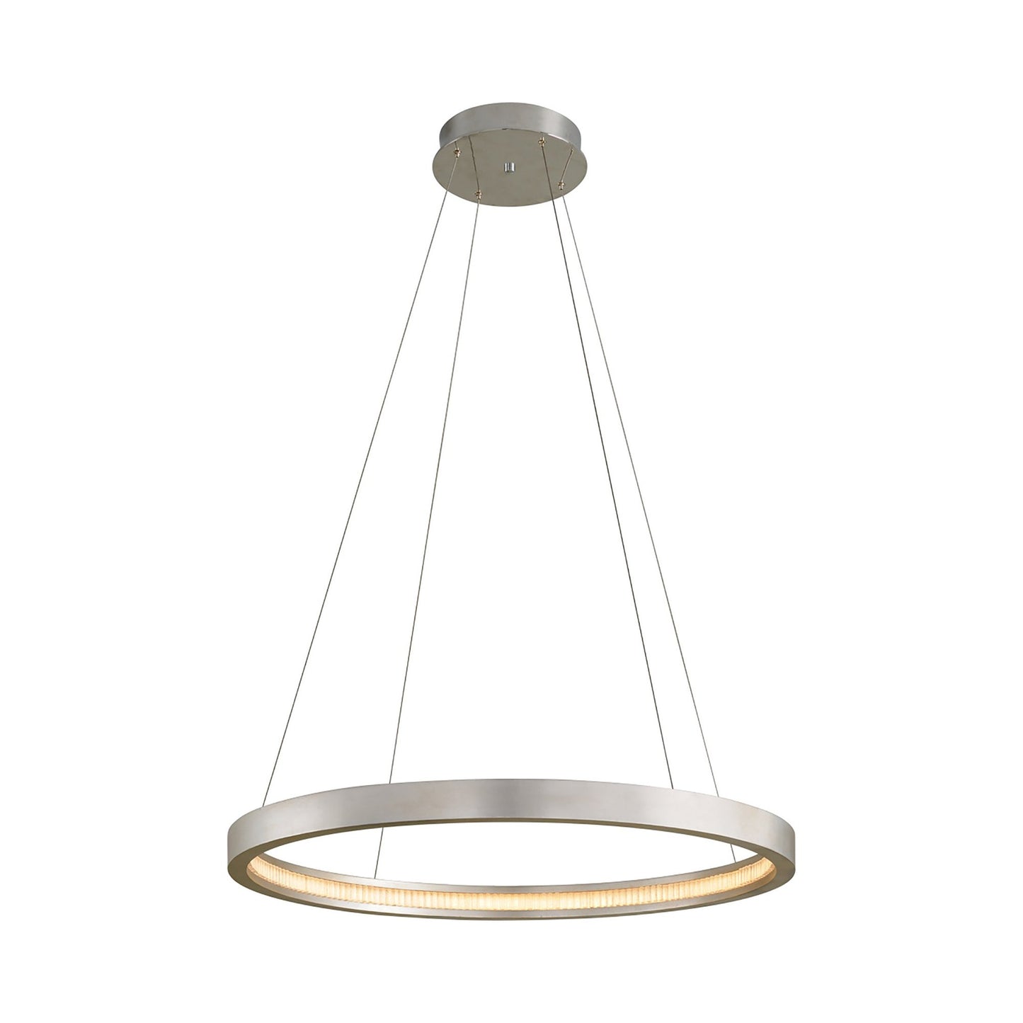 Jasmine LED Pendant Light in Silver Leaf/Round/Medium.