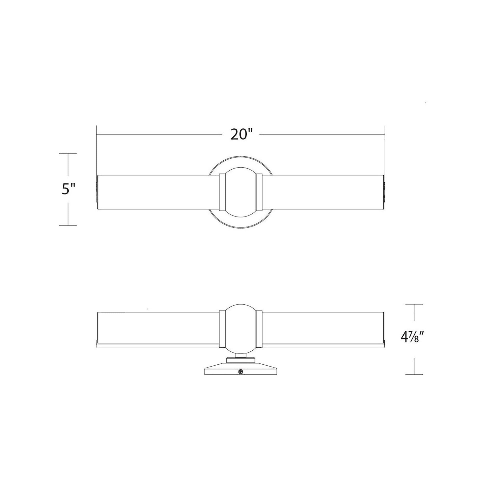 Juliet LED Bath Wall Light - line drawing.