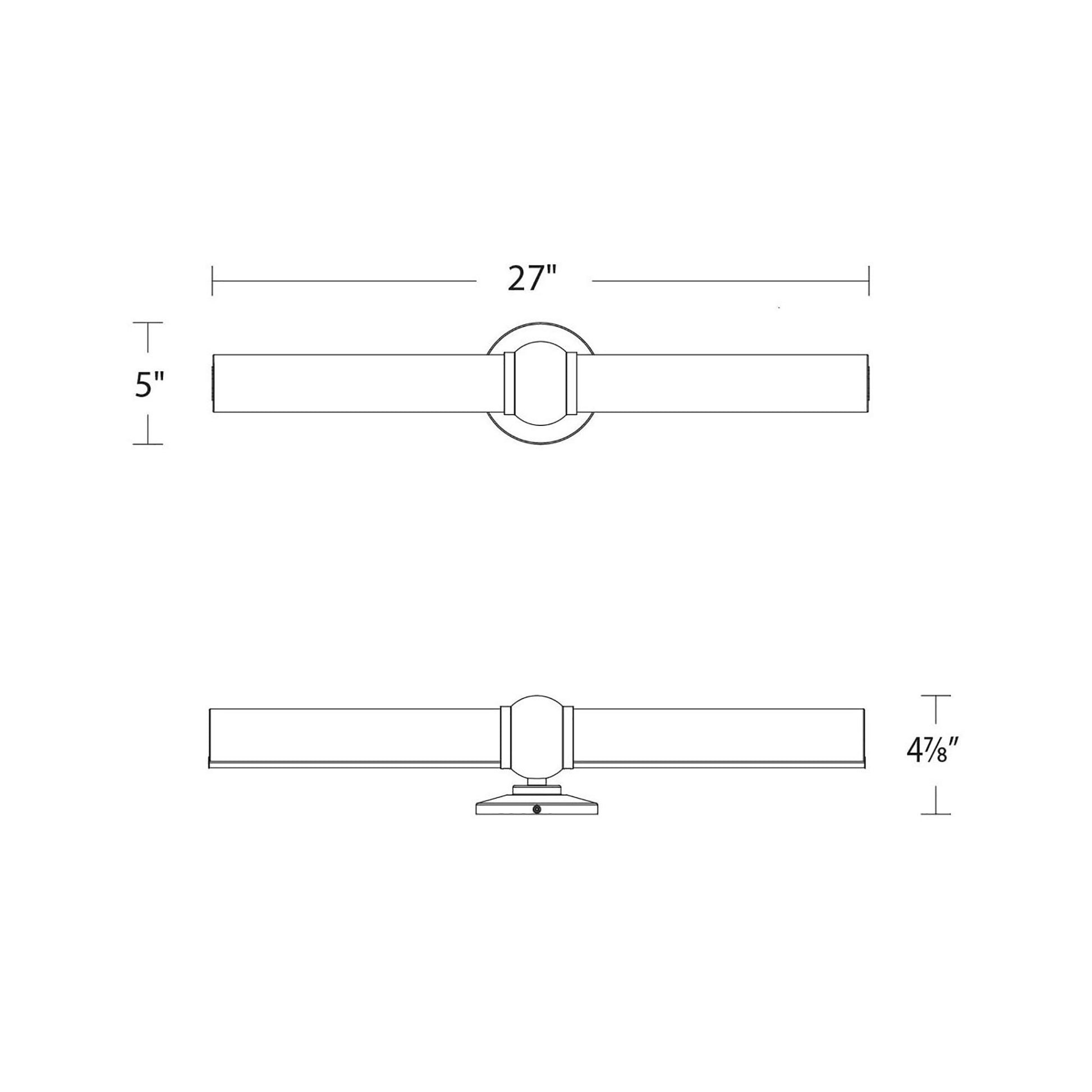 Juliet LED Bath Wall Light - line drawing.