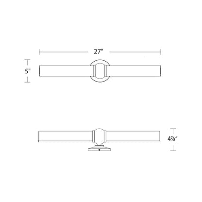 Juliet LED Bath Wall Light - line drawing.