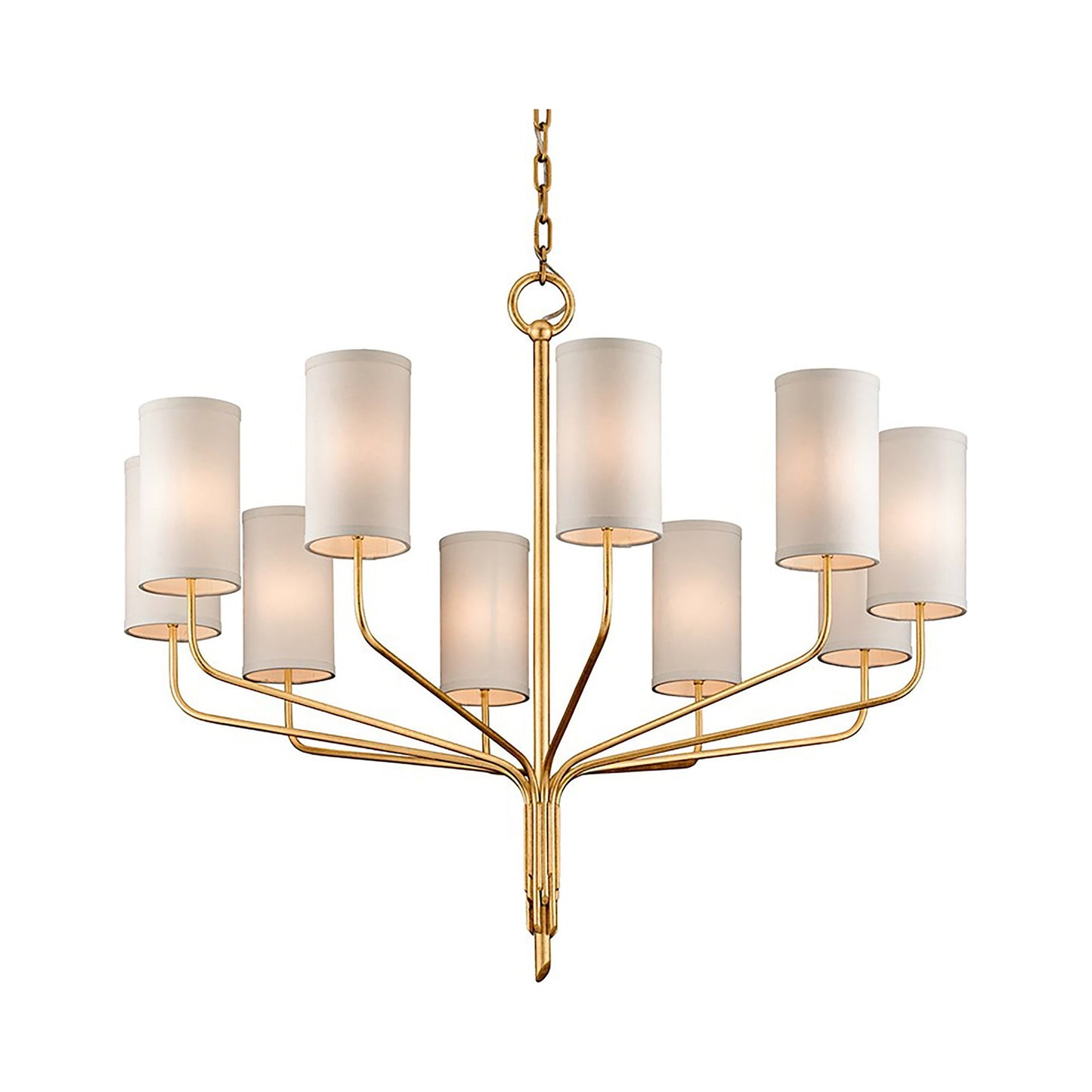 Juniper Chandelier in Textured Gold Leaf (10-Light).