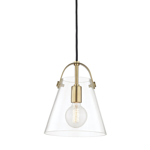 Karin Pendant Light in Bronze and Clear.