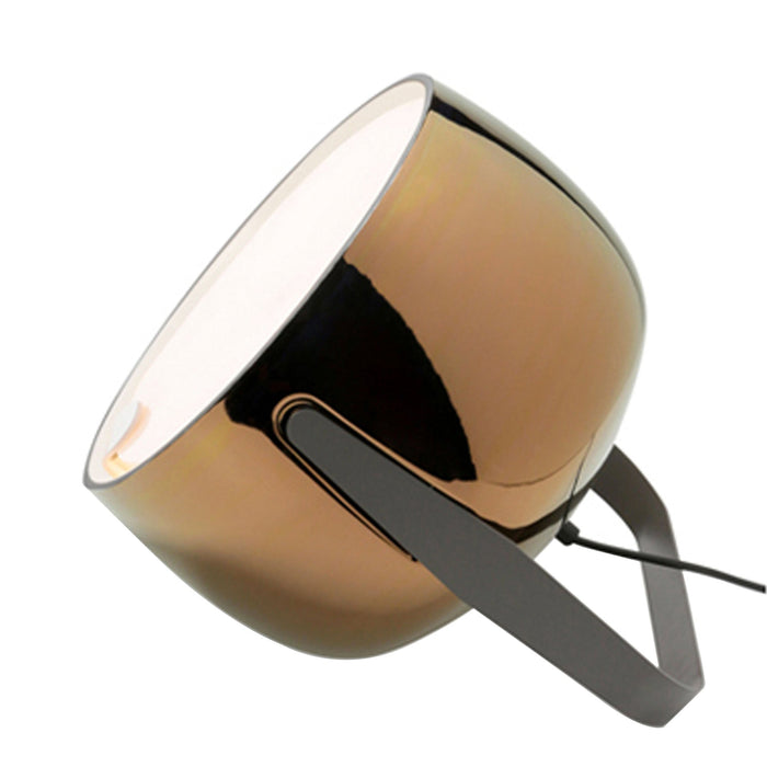 Bag LED Table Lamp in Smooth Ceramic/Glossy Bronze.