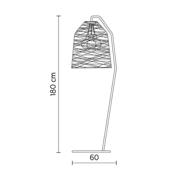 Black Out LED Floor Lamp - line drawing.