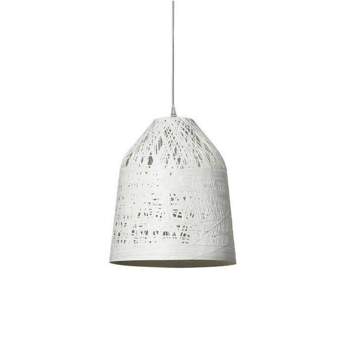 Black Out Outdoor LED Pendant Light in White (Small).