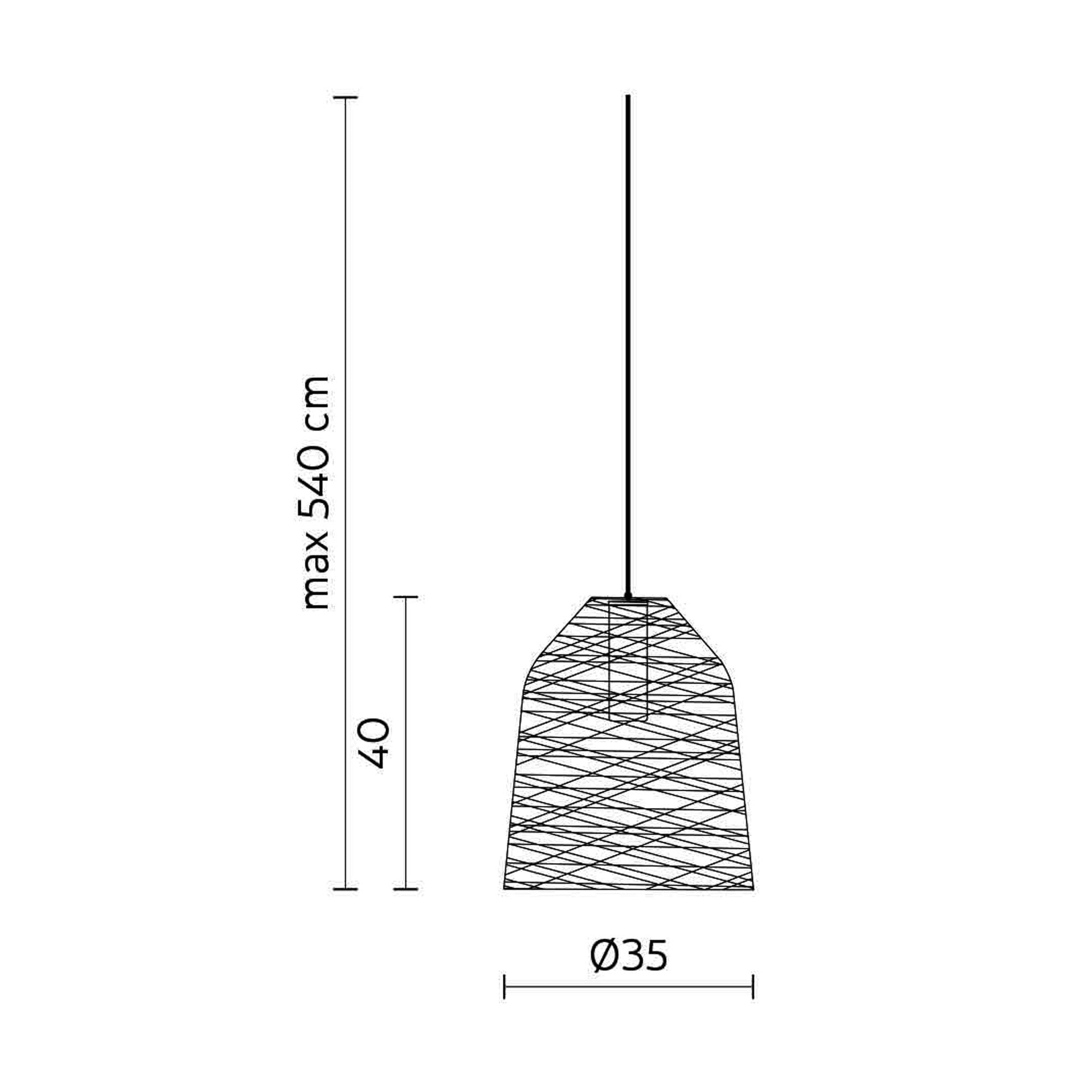 Black Out Outdoor LED Pendant Light - line drawing.