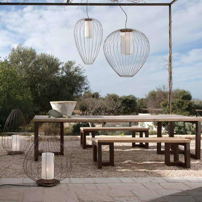 Cell Outdoor LED Floor Lamp in outside area.