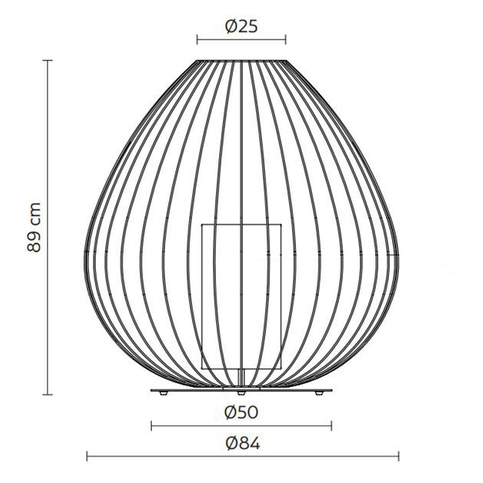 Cell Outdoor LED Floor Lamp - line drawing.