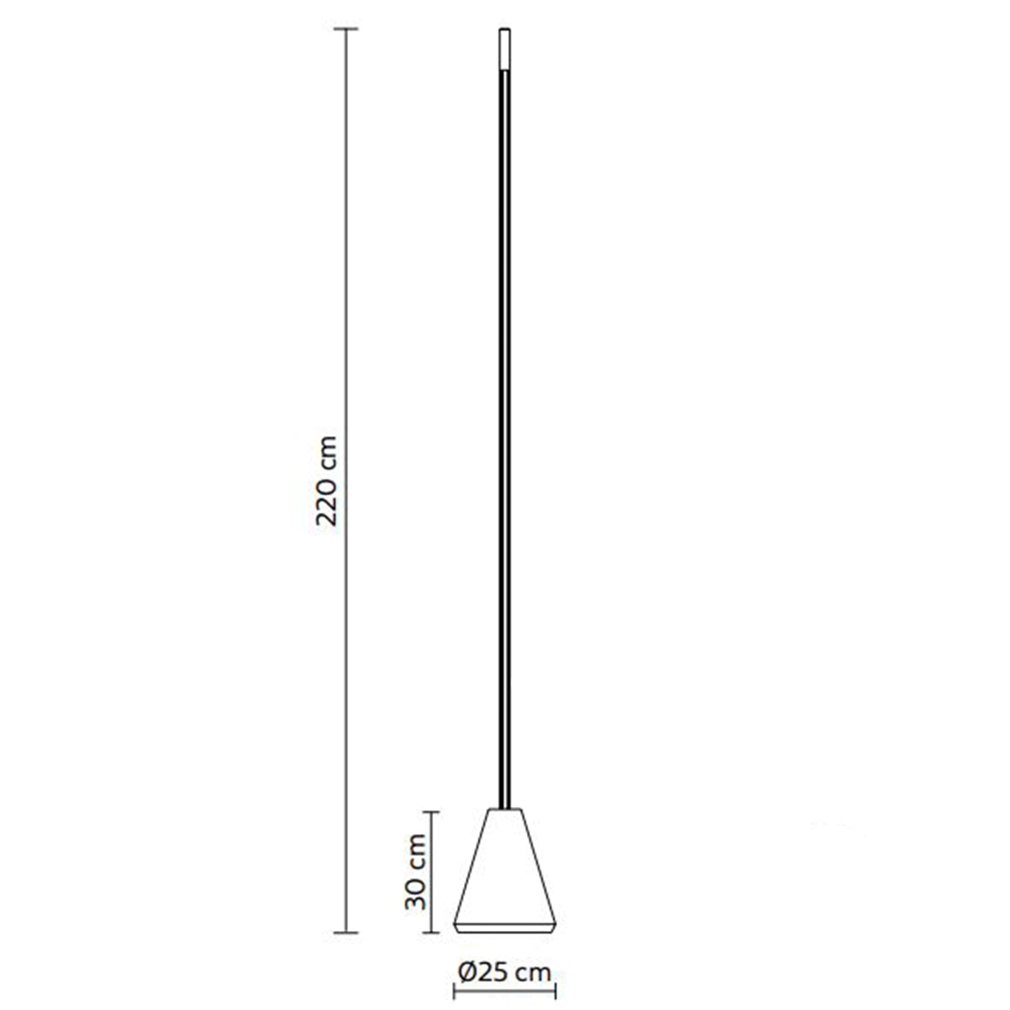 Cupido LED Floor Lamp - line drawing.