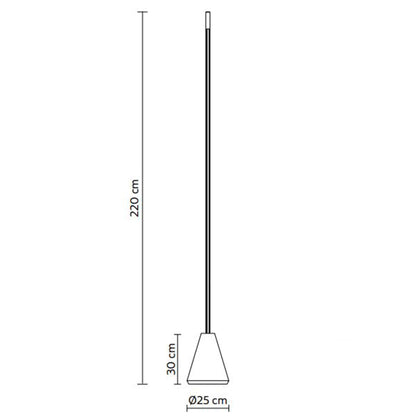 Cupido LED Floor Lamp - line drawing.