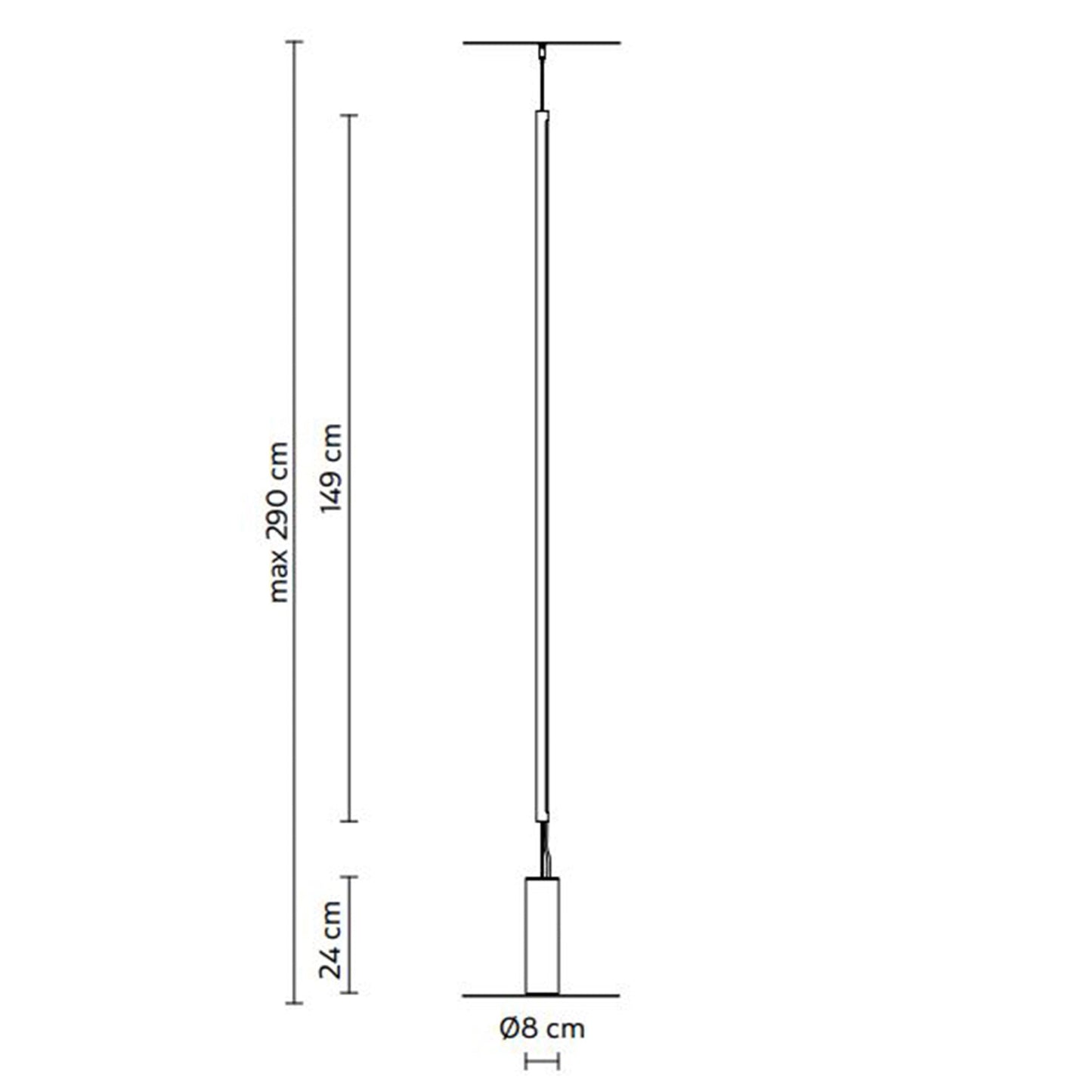 Cupido LED Floor Lamp - line drawing.