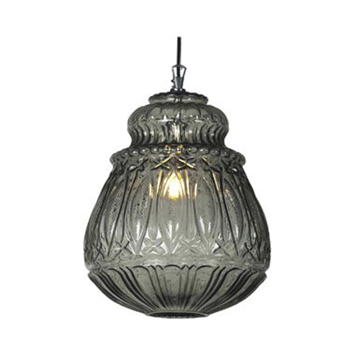 Ginger Outdoor LED Pendant Light in Smoked Glass/Without Hook (14.57-Inch).