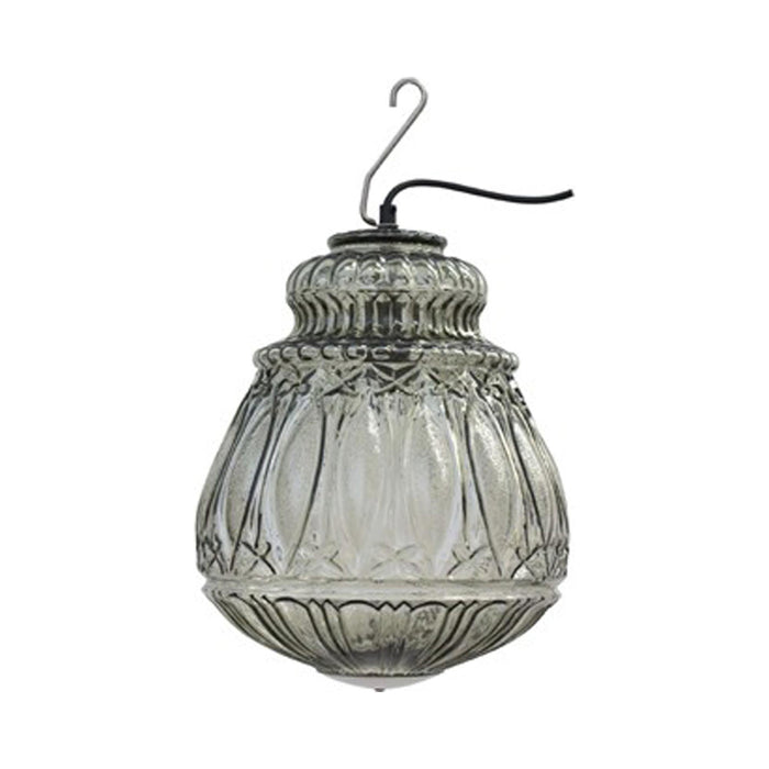 Ginger Outdoor LED Pendant Light in Smoked Glass/With Hook (14.57-Inch).