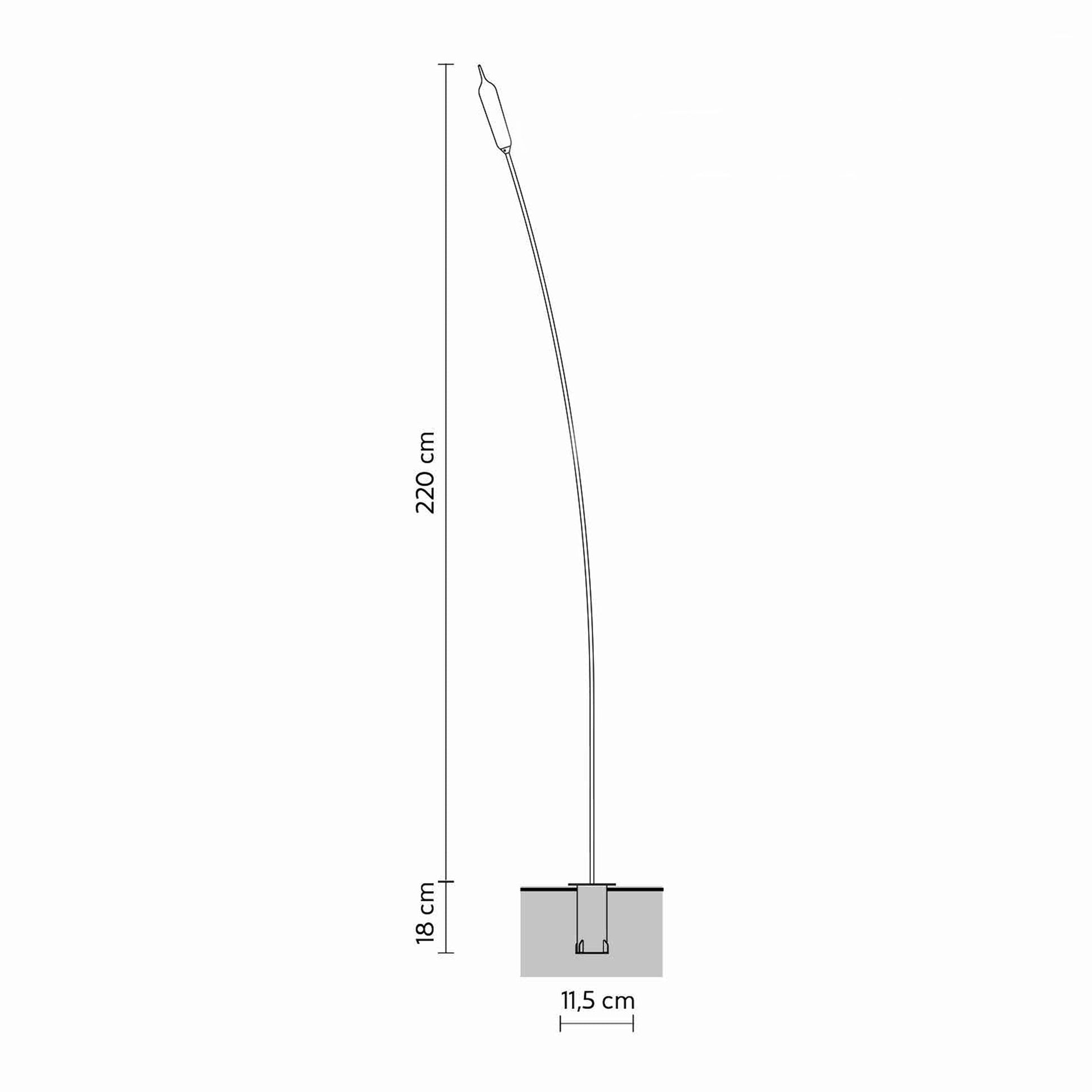 Nilo Outdoor LED Floor Lamp - line drawing.