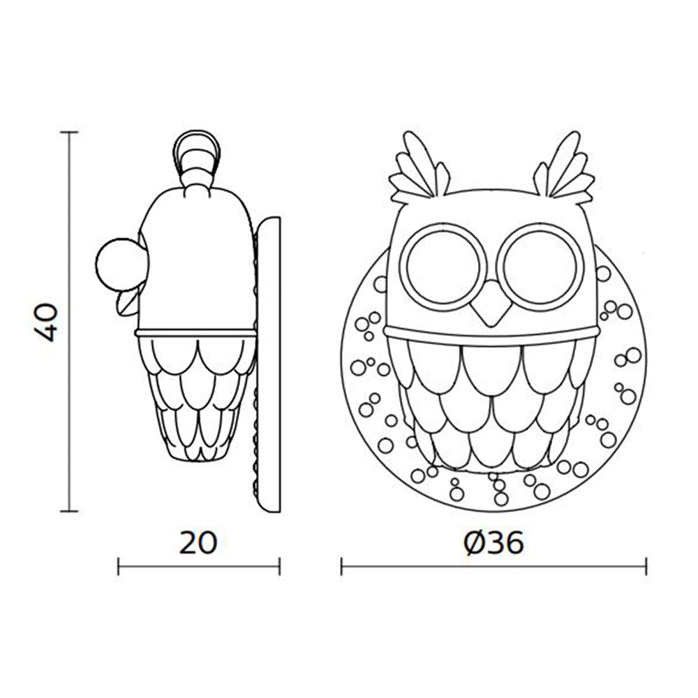 Ti-Vedo LED Wall Light - line drawing.