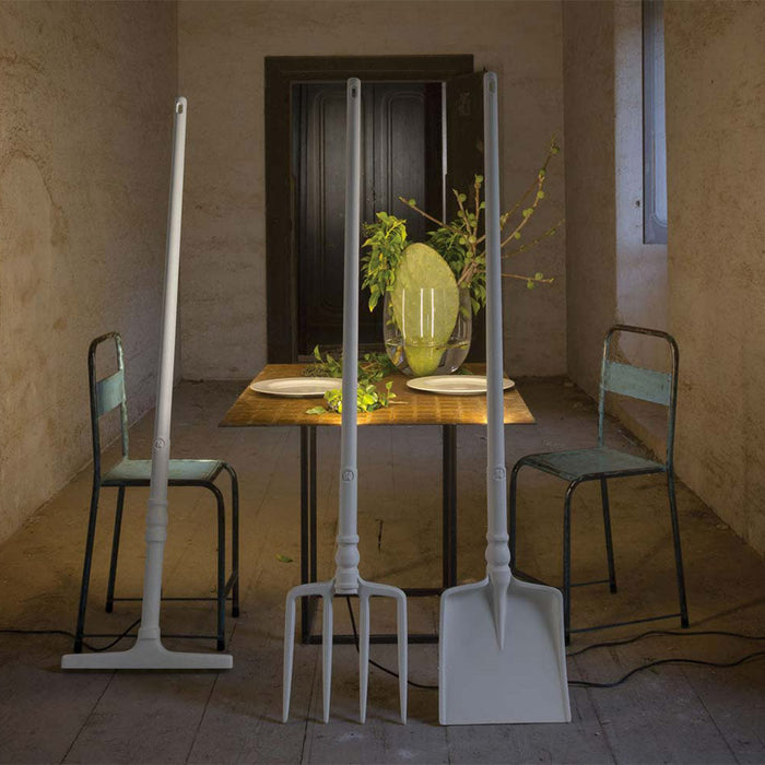 Tobia LED Floor Lamp in dining room.