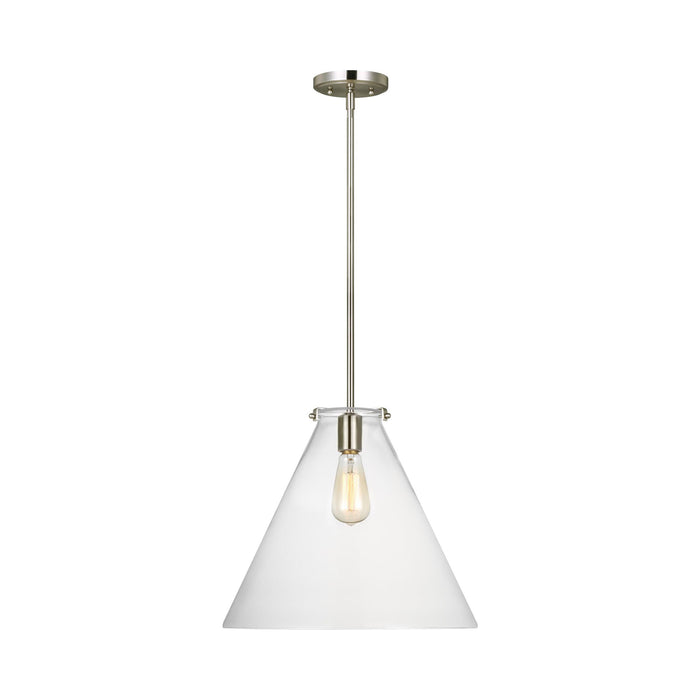 Kate Cone Pendant Light in Brushed Nickel.