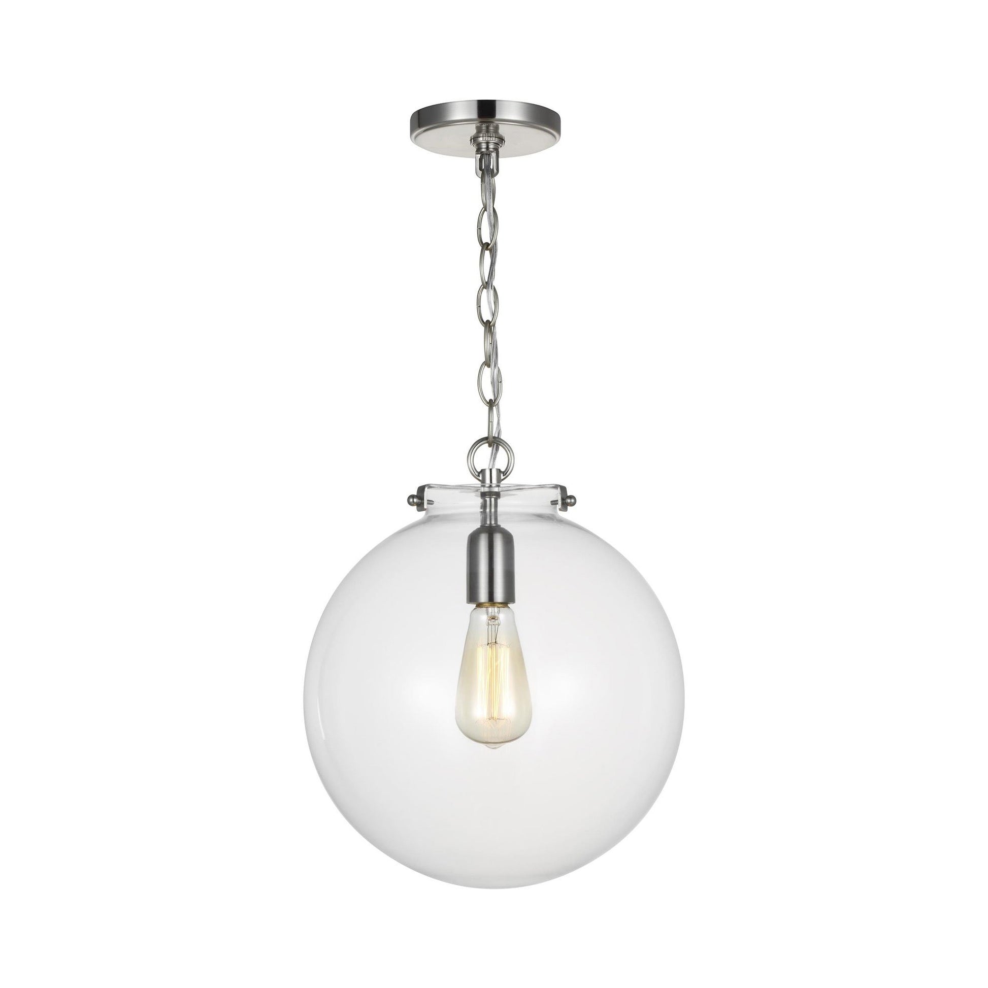 Kate Sphere Pendant Light in Brushed Nickel.