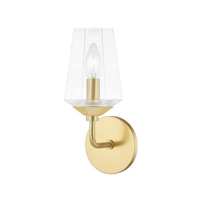 Kayla Bath Wall Light in Gold and Clear.