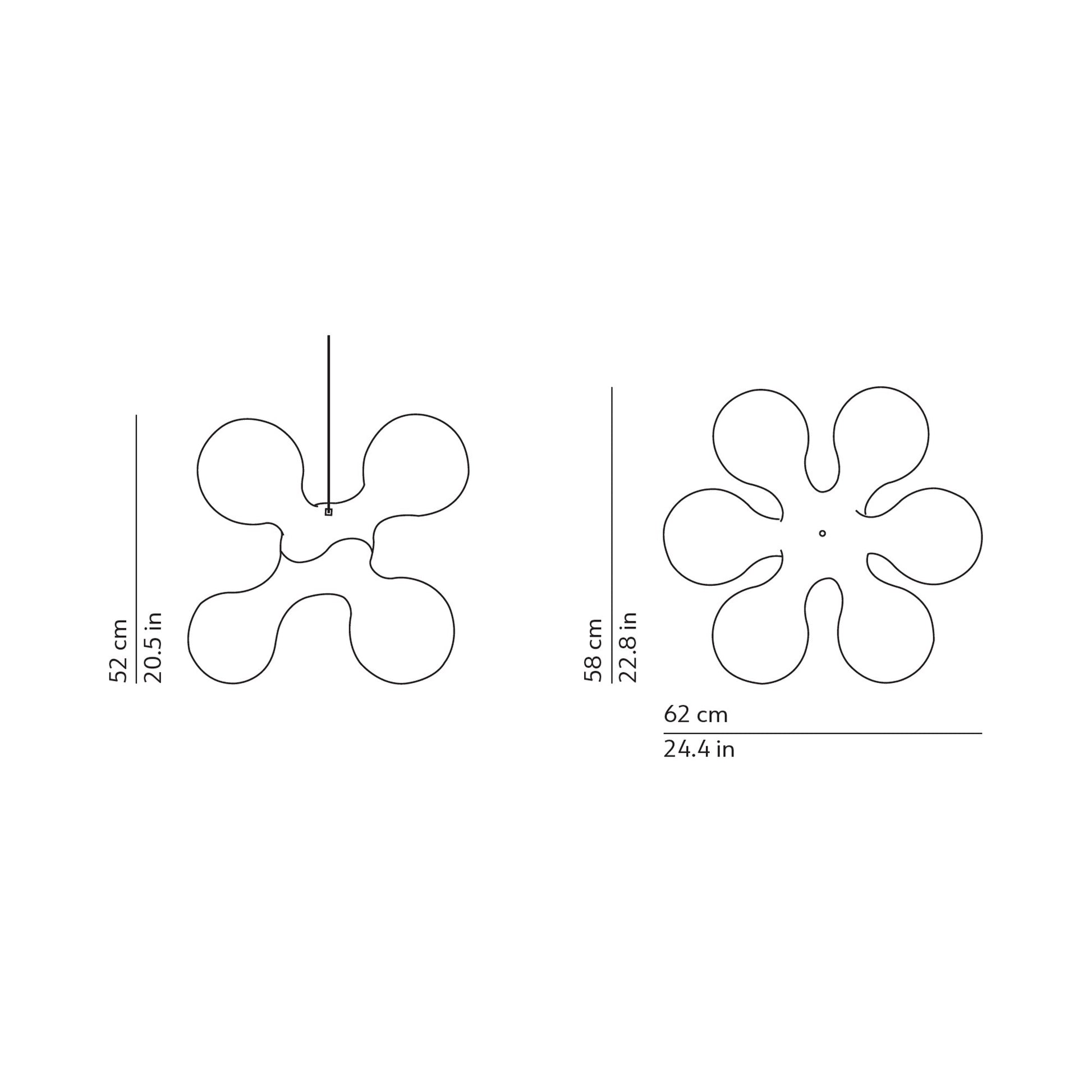 Atomium Pendant Light - line drawing.