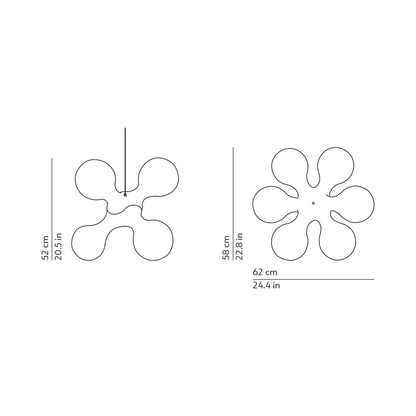 Atomium Pendant Light - line drawing.