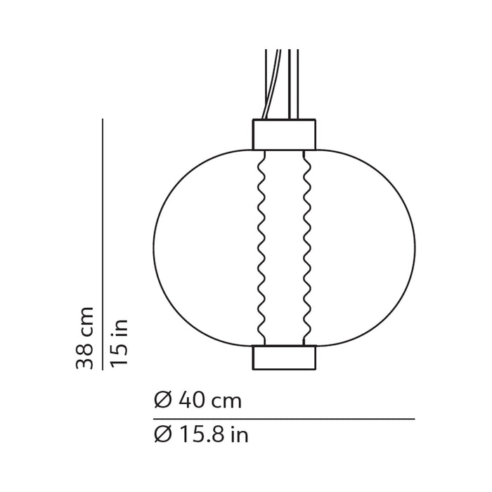 Bolha LED Pendant Light - line drawing.