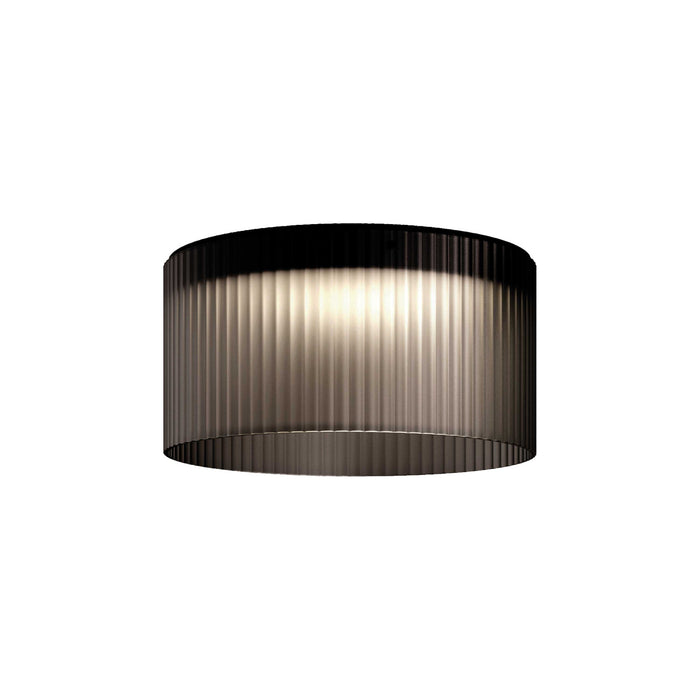 Giass LED Semi Flush Mount Ceiling Light in Smokey Grey (9.8-Inch).