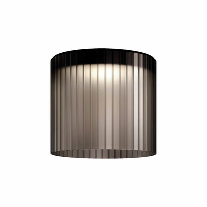 Giass LED Semi Flush Mount Ceiling Light in Smokey Grey (13.8-Inch).