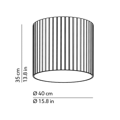 Giass LED Semi Flush Mount Ceiling Light - line drawing.